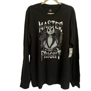 Disney Jack Skellington Master of Fright Long Sleeve Black T Shirt L Halloween